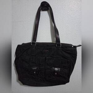 Tumi Voyageur Black Nylon Leather Travel Bag